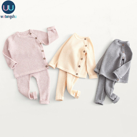 Bébé Tricots Pour Garçons Filles Bébé Fille Vêtements D'hiver Bébé Garçon Pull Ensembles Hauts + Pantalon Pull Fille Nouveau-Né Outwears Ensembles 0-3Y ► Photo 1/6