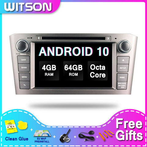 DE Stock! WITSON – autoradio Android 10.0, Octa Core, 4 go/64 go, 2 din, pour voiture TOYOTA AVENSIS (2005 – 2007), PX5 ► Photo 1/6