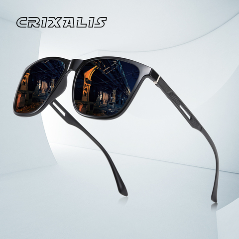 CRIXALIS-lunettes de soleil polarisées pour hommes, Design de marque, aluminium, magnésium, Temple de la mode carrée, conduite, verres solaires, miroirs UV400 ► Photo 1/6