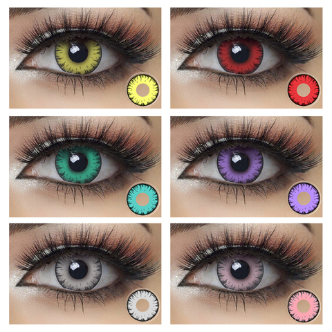 2 pièces/paire Cosplay lentilles de Contact pour les yeux Halloween crépuscule cosmétique rendu couleur lentilles de Contacts ► Photo 1/6