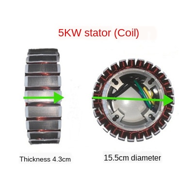 Générateur Rotor-Stator à bobine en cuivre | 48V 60V 72V 3000W 5000W, générateurs d'extension de véhicule électrique 27 niveaux, aimant Stator ► Photo 1/6