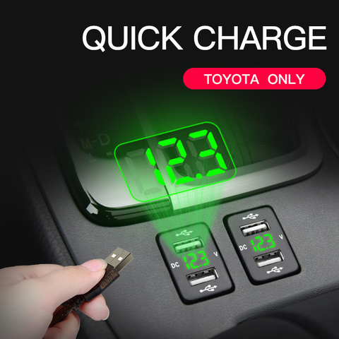 Chargeur de voiture Usb Mini 12V | Voltmètre numérique, affichage 5V 4,2a, double parfait USB, chargeur de voiture avec câble, spécial pour Toyota ► Photo 1/6