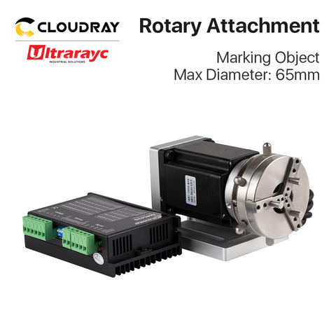 Dispositif rotatif Ultrarayc diamètre 69mm axe d'expansion rotatif + pilote pour Machine de marquage Laser à fibres et Machine de gravure Co2 ► Photo 1/6