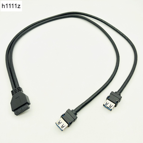 Câble adaptateur de panneau avant USB 3.0 20 broches, Hub USB 3.0, double Port USB 3.0 femelle vers carte mère, connecteur de tête 20 broches ► Photo 1/6