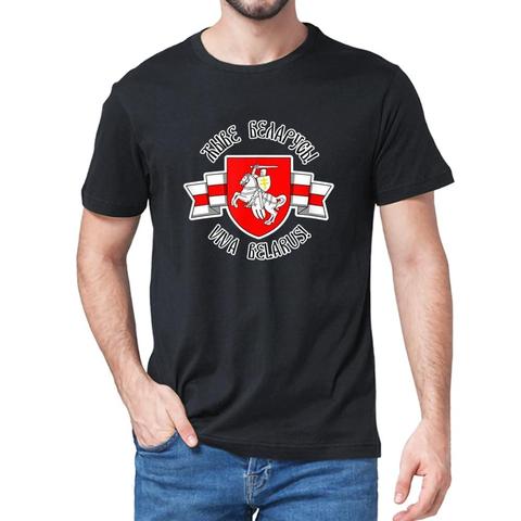 T-Shirt manches courtes homme unisexe en coton, cadeau femme, symbole drapeau biélorusse Pogonya, blanc, rouge, blanc, symbole de protestation ► Photo 1/6