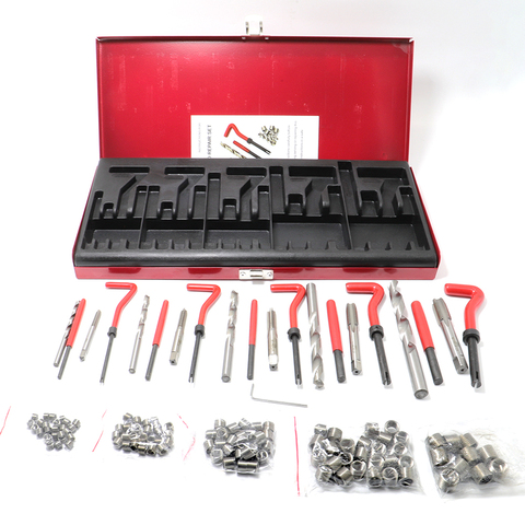 Kit d'outils de réparation pour voitures, restauration de fils endommagés, bloc moteur 131 pièces, M5/M6/M8/M10/M12, outils de réparation professionnels, pied-de-biche grossier ► Photo 1/4