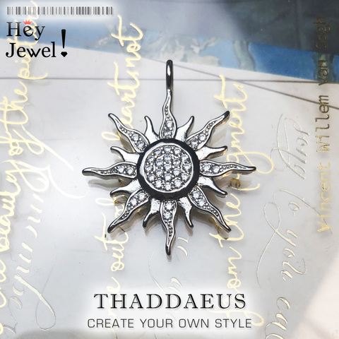 Pendentif soleil blanc CZ pavé, 2022 flambant neuf Bijoux de mode Europe Style Bijoux bohême 925 en argent Sterling cadeau pour femme hommes ► Photo 1/6