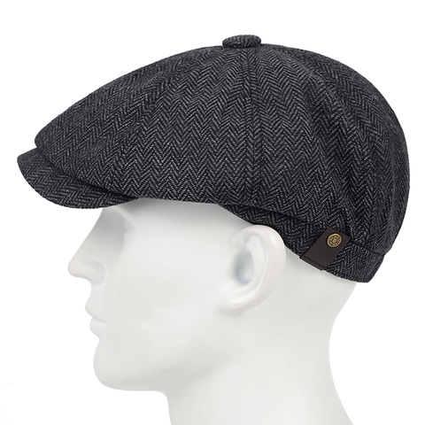 Béret classique polyvalent avec un petit chapeau élastique | Béret à carreaux à la mode, béret classique polyvalent, casquettes de haute qualité pour hommes, nouvelle collection ► Photo 1/6