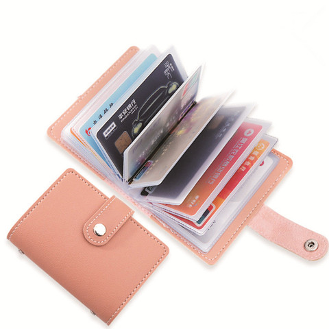 Portefeuille fin en cuir PU pour femmes, pochette de crédit, carte d'identité, portefeuille, 26 cartes ► Photo 1/6