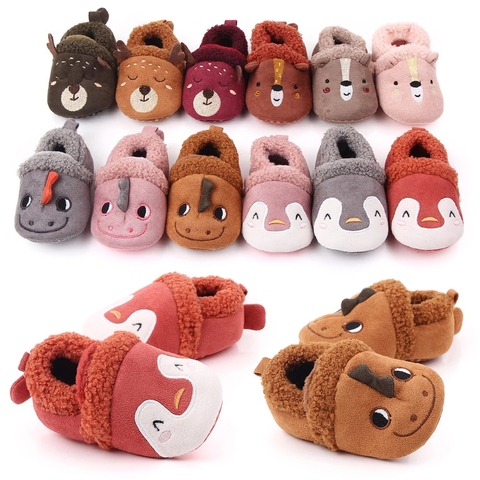 Bébé chaussures Adorable infantile pantoufles enfant en bas âge bébé garçon fille tricot berceau chaussures mignon dessin animé anti-dérapant Prewalker bébé pantoufles ► Photo 1/6