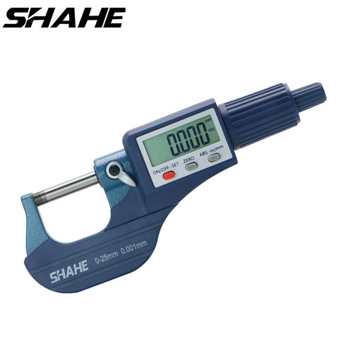 Haute qualité shahe 0-25mm Micron Numérique Micromètre extérieur micromètre Électronique jauge 0.001mm numérique outils de mesure étrier ► Photo 1/6
