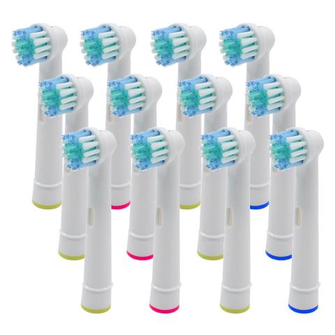 Têtes de brosse de remplacement pour Braun oral B D12,D16,D29,D20,D32,OC20,D10513, DB4510k 3744 3709 3757 D19 OC18 D811 D9525 D9511 12 pièces ► Photo 1/5