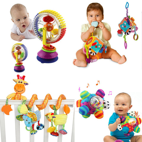 Jouets éducatifs et sensoriels pour bébés de 0 à 12 mois, poussette suspendue en spirale, musique douce, hochets, cloche de lit ► Photo 1/6