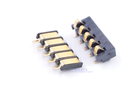 Connecteurs de Compression à ressort, 2.5mm, 5 broches, femelle, mâle, pour batterie, montage en Surface, soudure par refusion, PCB, 5 pièces ► Photo 1/5