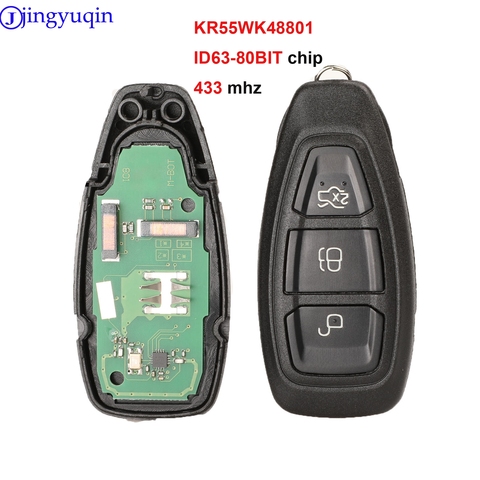 Jingyuqin – télécommande intelligente sans clé, puce 4D63 80 bits, 433/434Mhz, pour Ford Focus c-max Mondeo Kuga Fiesta b-max ► Photo 1/5
