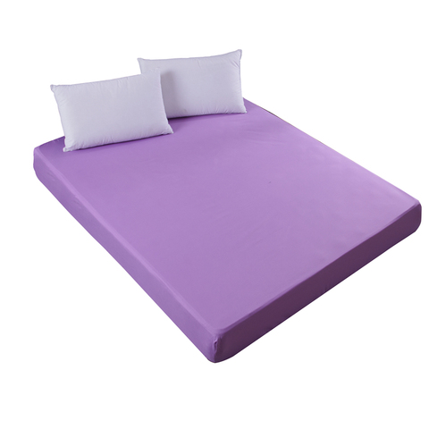 Housse de matelas imperméable colorée, Protection de lit, drap-housse solide avec bande élastique ► Photo 1/6