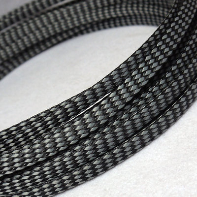 Manchons de câbles en PET 4mm/8mm/12mm, fils de coton PP gris noir, fil de tresse élastique, protection en peau de serpent, ensembles de câbles de signal en maille de Nylon ► Photo 1/1