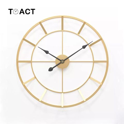 50cm grande horloge murale ronde en métal montre murale silencieuse horloges de conception moderne pour bureau de décoration intérieure Style européen reloj de pared ► Photo 1/6