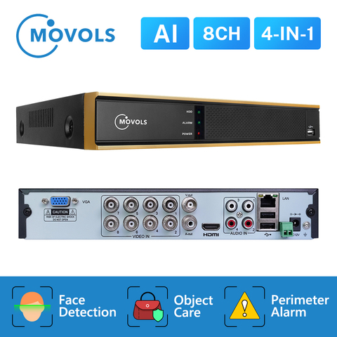 Movols – enregistreur vidéo 5 en 1, 1080P, DVR, pour caméra analogique AHD, IP, P2P, système de vidéosurveillance, H.265, VGA, HDMI, 8 canaux ► Photo 1/6