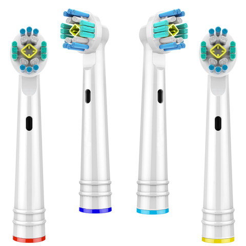 4 pièces 3D blanchissant brosse à dents électrique remplacement brosse têtes pour Braun Oral B brosse à dents têtes en gros Oralb brosse à dents tête ► Photo 1/6