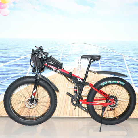 Vélo électrique pliant de 26 pouces avec pneus larges, 1000W, batterie de 48v, 15ah ► Photo 1/6