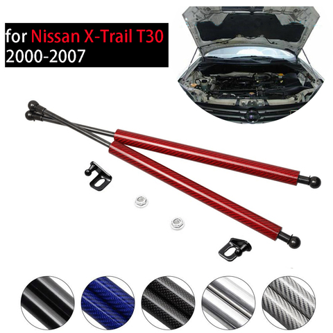 Pare-choc avant en Fiber de carbone avec entretoises à gaz, pour Nissan x-trail T30 2000 – 2007 ► Photo 1/6