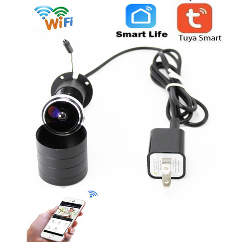 Tuya porte oeil trou sécurité 1080P HD grand angle oeil de poisson CCTV réseau mini oeil de chat porte Wifi interphone vocal bidirectionnel P2P caméra ► Photo 1/4