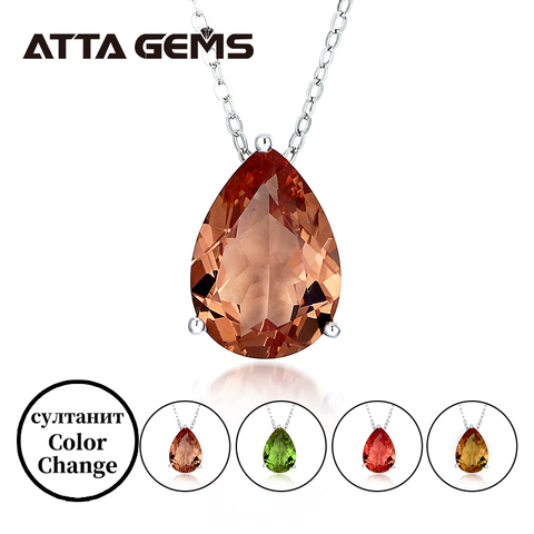 Pendentif en argent Sterling 5.5, Zultanite, couleur changeante, coupe poire, créé Simple, cadeau pour femmes, décontracté Carats ► Photo 1/6