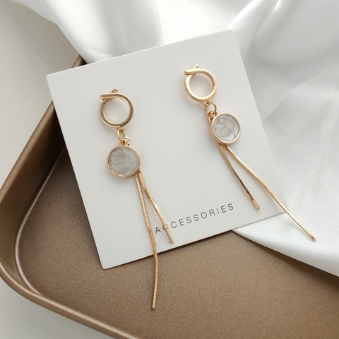 À la mode gland pendentif boucles d'oreilles fille style minimaliste tempérament contracté mignon romantique fille longues boucles d'oreilles pour les femmes ► Photo 1/6