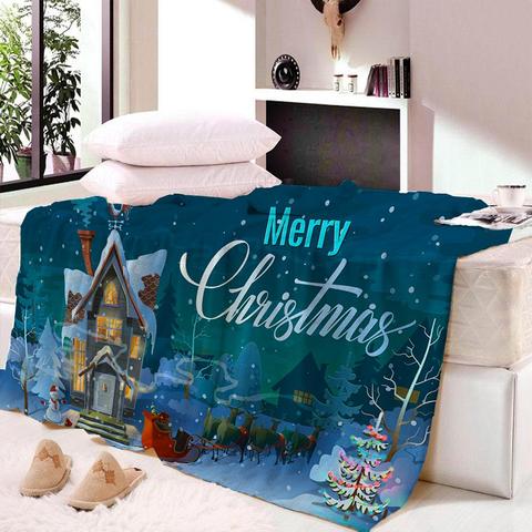 Joyeux noël cerf coupe-vent couverture imprimée pour enfants adultes couverture pour CouchThrows drap housse de couette voyage livraison directe ► Photo 1/6