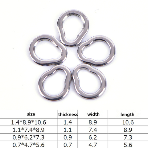 Anneaux de pêche en acier solide sans couture, 10 pièces, connecteurs pivotants en forme de poire, accessoires ou leurre Jig ► Photo 1/6