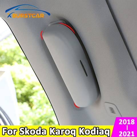 Xburstcar voiture style porte-lunettes de soleil boîte lunettes étui boîte pour Skoda Karoq Kodiaq 2022 pièces automobiles accessoires ► Photo 1/6