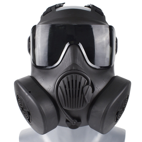 Masque à gaz militaire avec lunettes de sécurité masque de protection tactique pour Airsoft tir chasse équitation CS Cosplay plein visage ► Photo 1/6