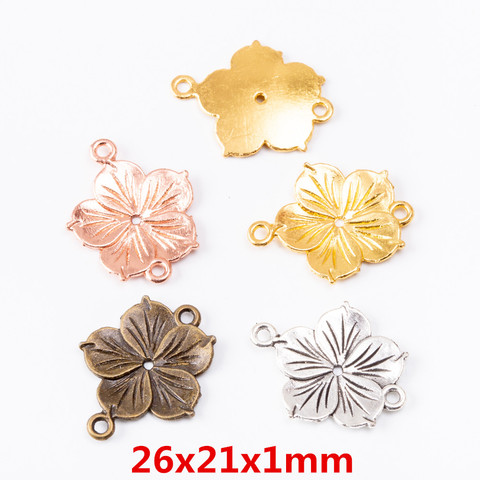 Breloques en alliage de zinc Vintage, 21 pièces, connecteur de fleur, pendentif, collier en métal, accessoires de bijouterie, fabrication, Bracelet à bricoler soi-même ► Photo 1/1