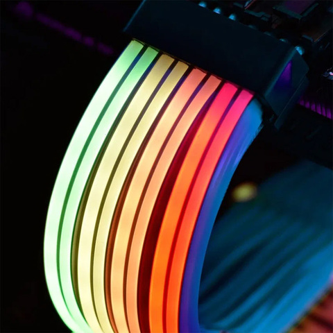 LIANLI Strimer Plus Triple 8PIN, câble RGB d'extension de carte mère 24pin, Extension GPU 8PIN + 8PIN, contrôle de la carte mère de soutien ► Photo 1/6