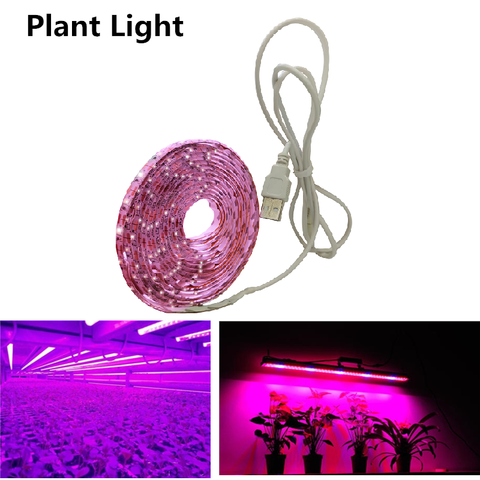 LED à spectre complet lampe de culture USB LED plante poussent bande 2835 SMD 0.5m 1m 2m Fitolampy élèvent des lumières pour plante d'intérieur fleur semis ► Photo 1/5