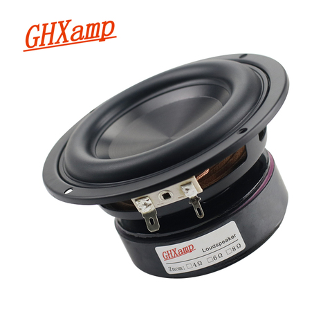 GHXAMP 4 pouces Woofer haut-parleur Hifi Subwoofer disque oxyde d'aluminium basse corne trompette infectieuse puissante 40W 67Hz-3500Hz ► Photo 1/6