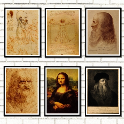 Affiches Vintage pour Leonardo Da Vinci, affiche pour homme avec Photo, vitruvienne, Art mural de décoration pour maison ► Photo 1/6