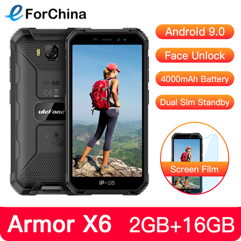 Ulefone – Smartphone Armor X6, téléphone portable robuste et étanche IP68, 5 pouces, Android 9.0, MTK6580A/W Quad Core, 2 go + 16 go, identification faciale, 4000mAh, 3G ► Photo 1/1