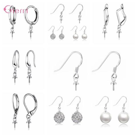 10 pièces 925 en argent Sterling boucle d'oreille crochet goutte Earwire boucles d'oreilles ajustement oreille réglage Base pour bijoux à bricoler soi-même faisant des accessoires ► Photo 1/6