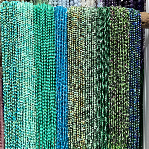 En gros 2mm 3mm pierre naturelle Quartz perles rondes Turquoises vertes pierre de lune Malachite Amazonite perles en vrac pour la fabrication de bijoux ► Photo 1/6