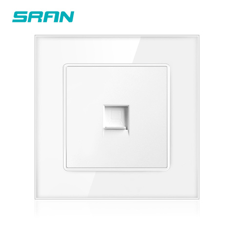 Prise murale SRAN RJ45, 86mm x 86mm A601-030, commutateur de port rj45, réseau de données CAT5, verre trempé, cristal ► Photo 1/6