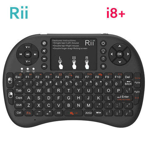 [Véritable] Rii mini i8 + 2.4G clavier de jeu sans fil rétro-éclairé anglais hébreu russe avec pavé tactile souris pour tablette Mini PC ► Photo 1/6