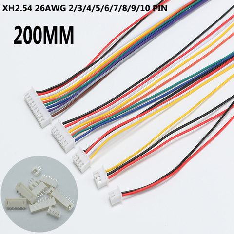 10 ensembles JST XH2.54 XH 2.54mm câble connecteur 2/3/4/5/6/7/8/9/10 pas de broche mâle femelle prise de courant 20cm longueur de fil 26AWG ► Photo 1/5