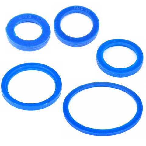 Rondelles de joint plat en Silicone bleu, 5 pièces adaptées à 19/25/32/38/45/51/57/63/76/89/102/108mm O/D prise SMS sanitaire Union ► Photo 1/1