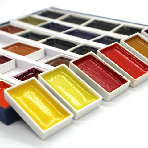 Coutuart – ensemble de peinture aquarelle, 24 couleurs, coffret cadeau, Pigment pour artiste, fournitures de papier aquarelle ► Photo 1/6