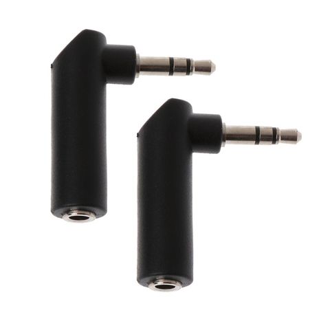 Prise jack Audio stéréo 3.5mm, 2 pièces, 3 adaptateurs d'écouteurs à 90 degrés femelle à 3.5mm mâle ► Photo 1/6