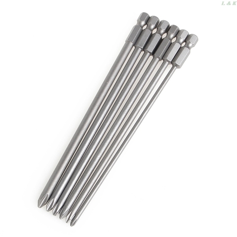 6 pièces/ensemble 1/4 ''tige 150mm de Long S2 acier magnétique hexagonal tournevis à tête croisée F1FC ► Photo 1/5