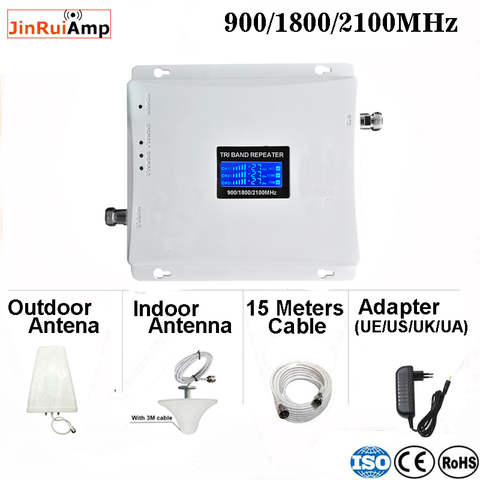 Écran LCD – répéteur GSM 3G/4G, 900 WCDMA, 2100 LTE, 1800, triple bande, 70db, Gain, Booster de réseau cellulaire ► Photo 1/6