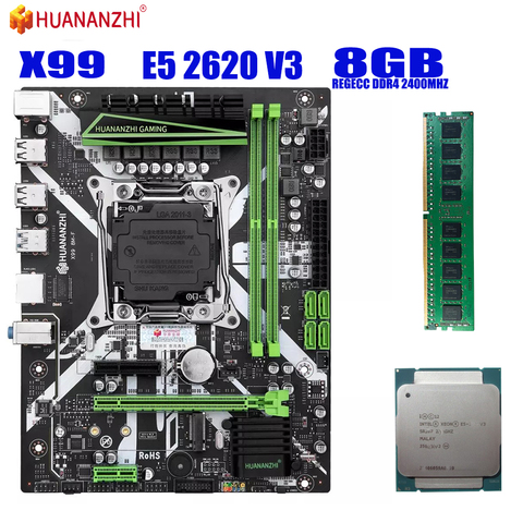 X99 carte mère avec XEON E5 2620 V3 1*8G DDR4 2400P REGECC kit de mémoire combo ensemble NVME USB3.0 MATX serveur Qiyida X99 H9 ► Photo 1/6